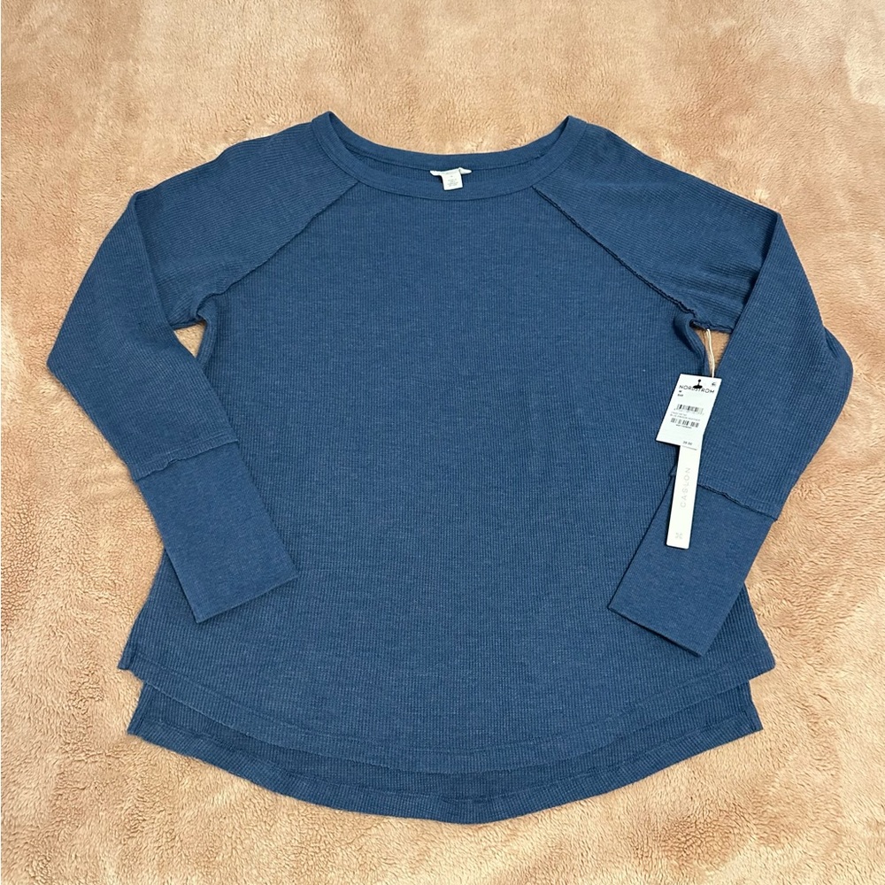 Caslon long-sleeve henley top